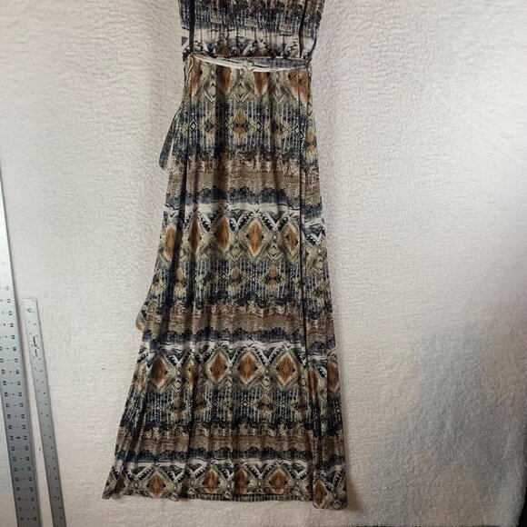 Mlle Gabrielle Women's Geometrical Pattern Cowl Neck Maxi Dress Multi Sz S 10061 - Picture 10 of 13